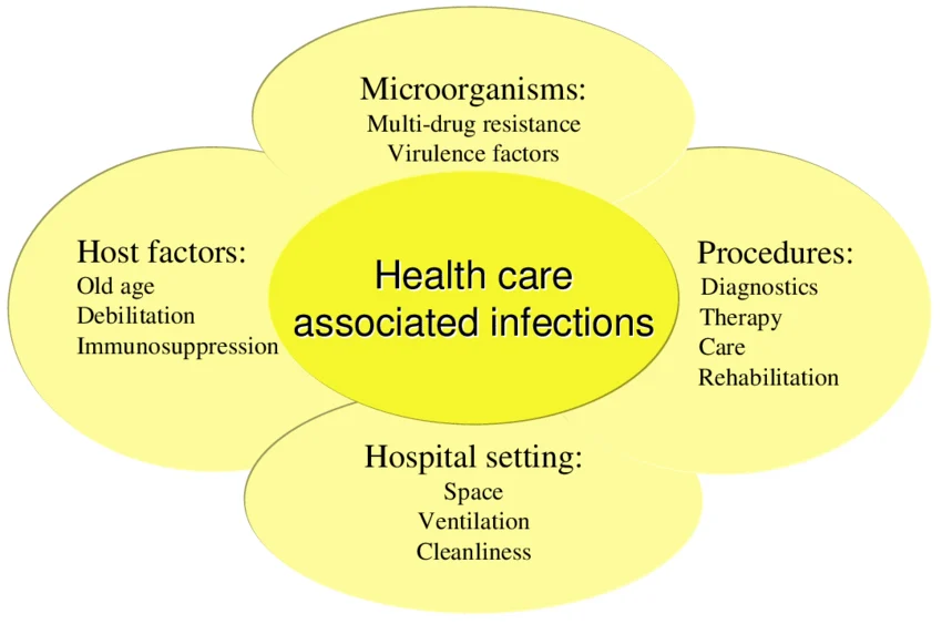 Factors determining health care associated infections. multidrug-resistant organisms,environmental cleaning, proper Personal, multidrug-resistant organisms,